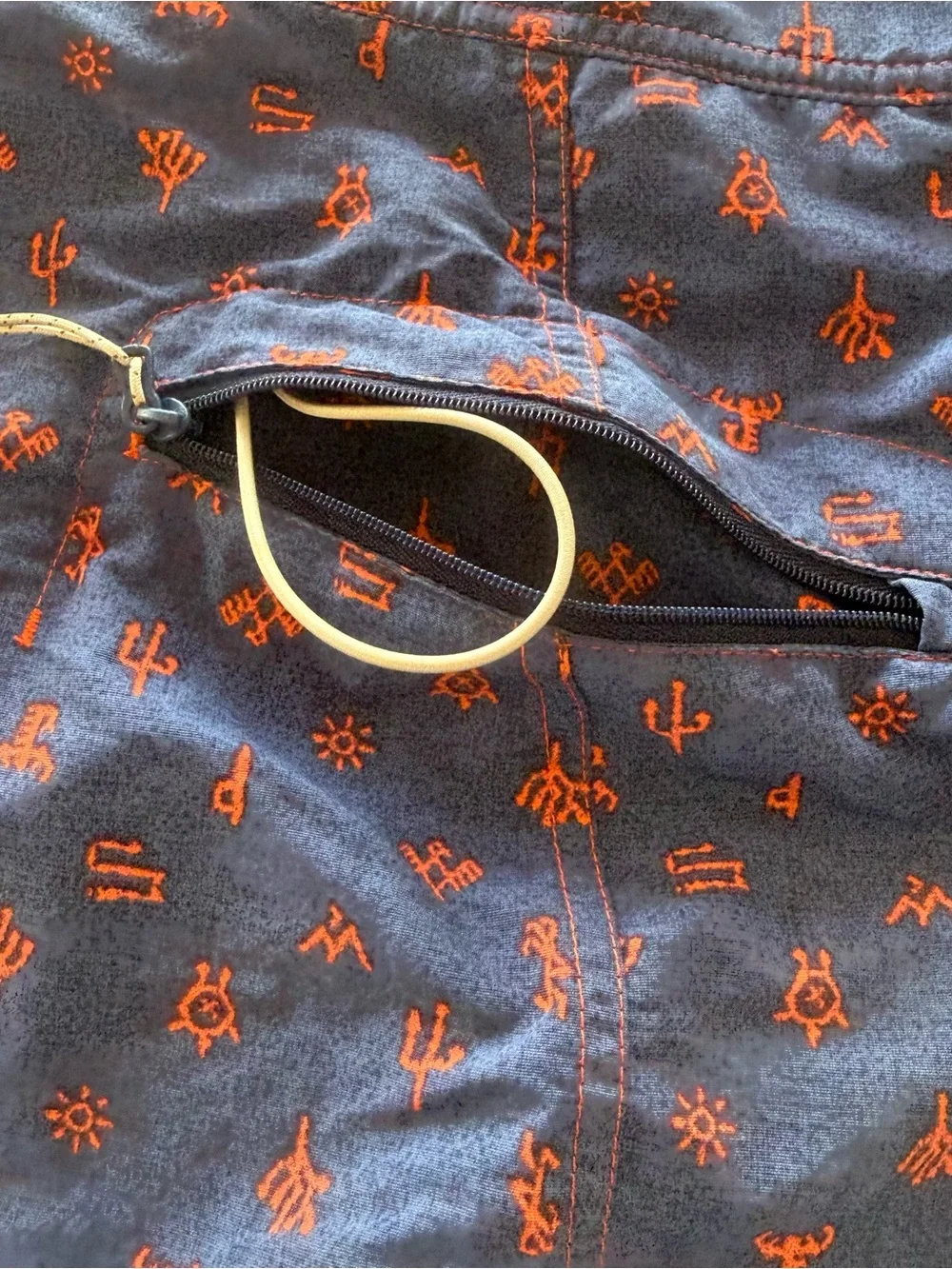 Patagonia Mens Board Shorts Blue Orange Southwest Desert Print Swim Trunks 36